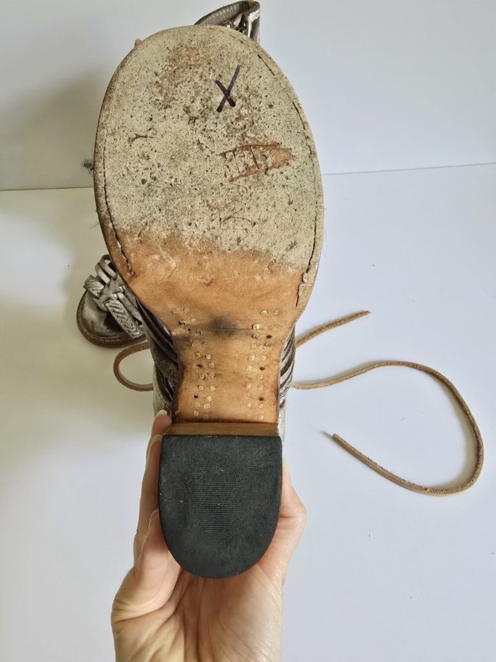 Freebird Beliz Belize Taupe Leather Lace Up Gladiator Sandals Open Toe Heels 9 - Picture 5 of 13